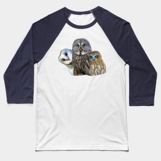 3 Wise Owls Baseball T-Shirt